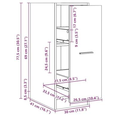 Apothekerskast 30x41x77,5 cm bewerkt hout zwart Apothekerskast 30x41x77,5 cm bewerkt hout zwart