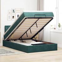 Ottoman bed met matras 120x200cm fluweel donkergroen - thumbnail