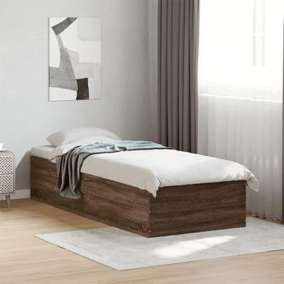 Bedframe zonder matras bewerkt hout bruin eikenkleur 75x190 cm