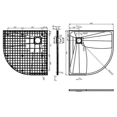 Douchebak 90x90 cm SMC zwart