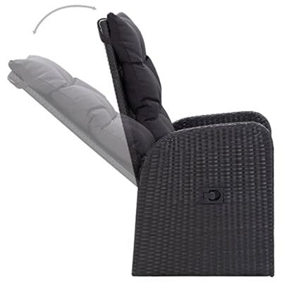 9-delige Tuinset met kussens zwart