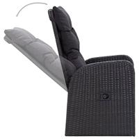 3-delige Tuinset met kussens zwart - thumbnail