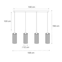 QAZQA Art Deco hanglamp zwart met smoke glas 4-lichts - Laura - thumbnail