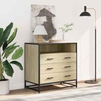 Ladekast 70x41x70 cm bewerkt hout sonoma eikenkleurig - thumbnail