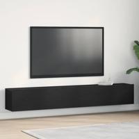 TV-kast 2 pcs Zwart 100 x 30 x 30 cm Bewerkt hout - thumbnail