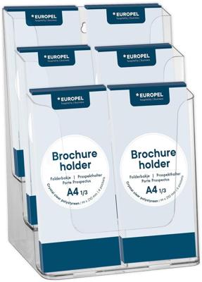 Folderhouder Europel 6 vaks 1/3 A4 transparant