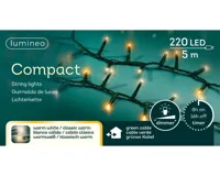Lumineo Compact ricelights 220LED 5m Warm wit en klassiek warm - thumbnail
