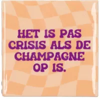 Daan Kromhout Design tegeltje keramiek champagne 10x10cm oranje - thumbnail