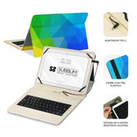 Bluetooth toetsenbord met tablethouder Subblim SUBKT1-USB053 Qwerty Spaans Multicolour Spaans - thumbnail