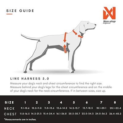 Non-stop dogwear® Hondentuigje Line Harness 5.0, orange, Maat: 8