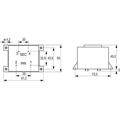 BLOCK VCM 25/1/12 Printtransformator 1 x 230 V 1 x 12 V/AC 25 VA 2.08 A