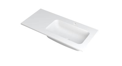 INK Wastafel Faktor polystone rechts met 1 kraangat 100 cm x 45 cm x 1,5 cm Mat wit 3407218