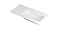 INK Wastafel Faktor polystone rechts met 1 kraangat 100 cm x 45 cm x 1,5 cm Mat wit 3407218 - thumbnail