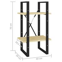 VidaXL Boekenkast met 2 schappen 40x30x70 cm massief grenenhout - thumbnail