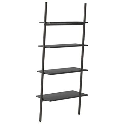 Ladderrek met 4 schappen 64x34x150,5 cm zwart Ladderrek met 4 schappen 64x34x150,5 cm zwart
