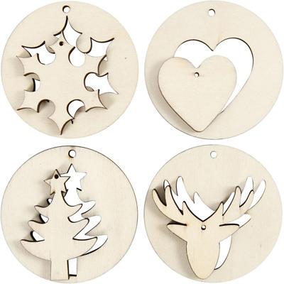 Creativ Company Houten kersthangers 2in1, 8st.