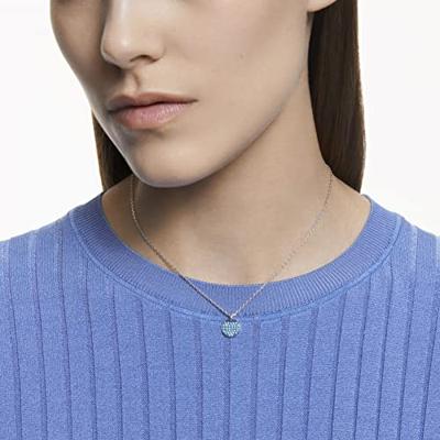 Swarovski 5642957 Ketting Ginger zilverkleurig-aquamarijnblauw - thumbnail