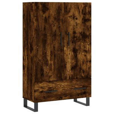 Hoge kast 69,5x31x115 cm bewerkt hout gerookt eikenkleurig