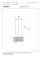 Lucide LAMBRES - Hanglamp - 3xE27 - Zwart - thumbnail