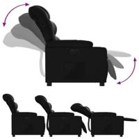 Fauteuil elektrisch verstelbaar kunstleer zwart - thumbnail