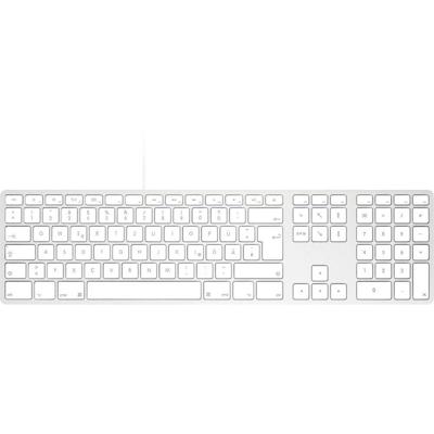 Matias FK318S-DE Wired Aluminium Keyboard for Mac Toetsenbord USB QWERTZ, Duits, Macintosh Zilver