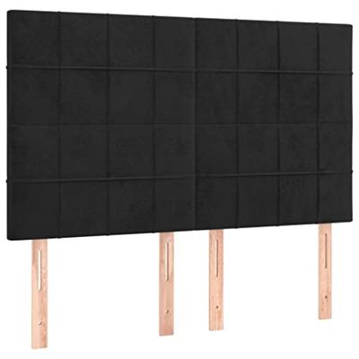 Boxspring met matras fluweel zwart 140x190 cm