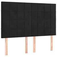Boxspring met matras fluweel zwart 140x190 cm - thumbnail