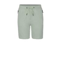 Jill & Mitch by Shoeby slim fit sweatshort Leonard met tekst lichtgroen - thumbnail