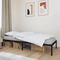 Bedframe metaal zwart 75 x 190 cm - thumbnail