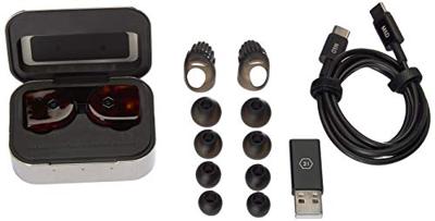 Master & Dynamic MW07TS True Wireless hoofdtelefoon, 3,5 uur batterijduur per lading, edelmetalen oplaadcase, IPX4, tortoise shell
