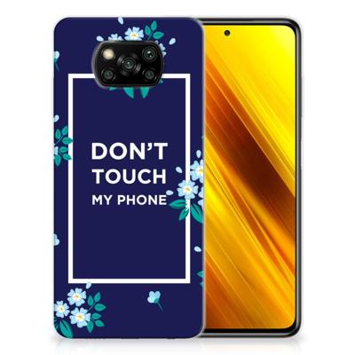 Xiaomi Poco X3 | Poco X3 Pro Silicone-hoesje Flowers Blue DTMP Xiaomi Poco X3 | Poco X3 Pro Silicone-hoesje Flowers Blue DTMP
