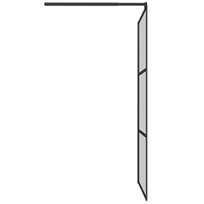 Inloopdouchewand 100x195 cm donker ESG-glas zwart