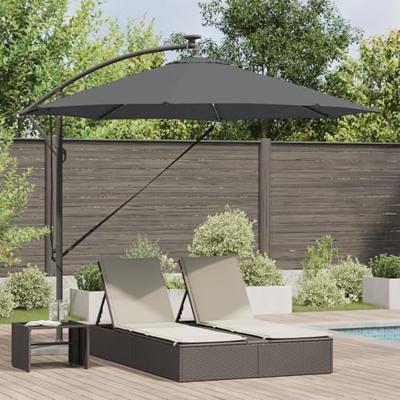 VidaXL Parasol antraciet 294 x 294 x 248 cm polyester en aluminium VidaXL Parasol antraciet 294 x 294 x 248 cm polyester en aluminium