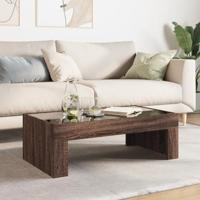 Salontafel met Infinity LED 90x50x30 cm bruin eikenkleurig - thumbnail