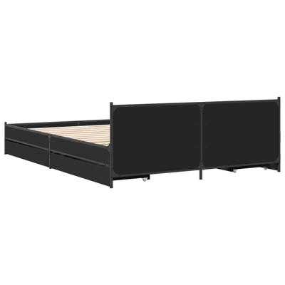 Bedframe met lades bewerkt hout bruin eikenkleur 135x190 cm