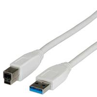 VALUE USB 3.2 Gen 1 kabel, type A-B, wit, 1,8 m - thumbnail