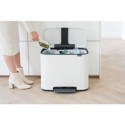 Brabantia - 121142 - Poubelle Bo Pedal Bin, 11 + 23 litres, Blanc
