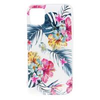 Shop4 - iPhone 11 Pro Hoesje - Zachte Back Case Bloemen en Bladeren Gekleurd - thumbnail