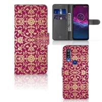 Wallet Case Motorola One Action Barok Pink - thumbnail