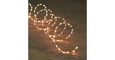 Kerstverlichting Batterijverlichting LED zilver draad 66 LED / 1 meter warm wit Anna's collection - Annas collection