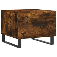 Salontafels 2 st 50x50x40 cm bewerkt hout gerookt eikenkleurig - thumbnail