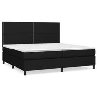 Boxspring met matras stof zwart 200x200 cm - thumbnail