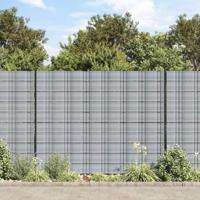 VidaXL Tuinschermen 10 st 252,5x19 m pvc grijs - thumbnail
