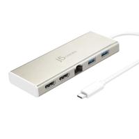 j5create USB-C Dual HDMI Hub - Type C Docking Station met 2X HDMI, 2X USB 3.0, Ethernet, PD 60W pass-through opladen voor Laptop & PC (JCD381) - thumbnail
