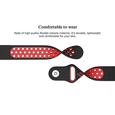 Fitbit Versa 1 / 2 & Lite sportbandje - Maat: Small - Zwart + Rood