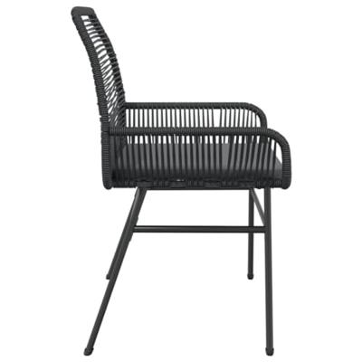 Tuinstoelen 2 st met kussens poly rattan zwart - thumbnail