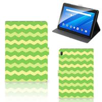 Lenovo Tab E10 Tablet Hoes Waves Green - thumbnail