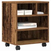 VidaXL Printerstand met opslag oud hout 41 x 32 x 48 cm bewerkt hout - thumbnail