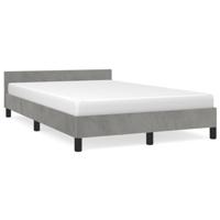 Bedframe zonder matras 120x190 cm fluweel lichtgrijs - thumbnail