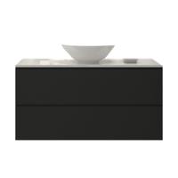 Badkamermeubelset Gliss Zeus 100 cm Mat Zwart Met Waskom - thumbnail